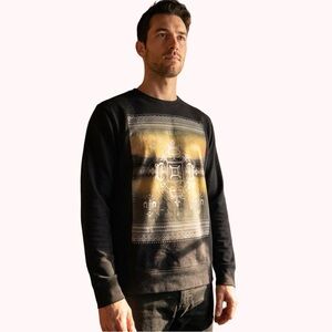 CARBON Cotton XL Long Sleeve Bohemian Western long Sleeve Top